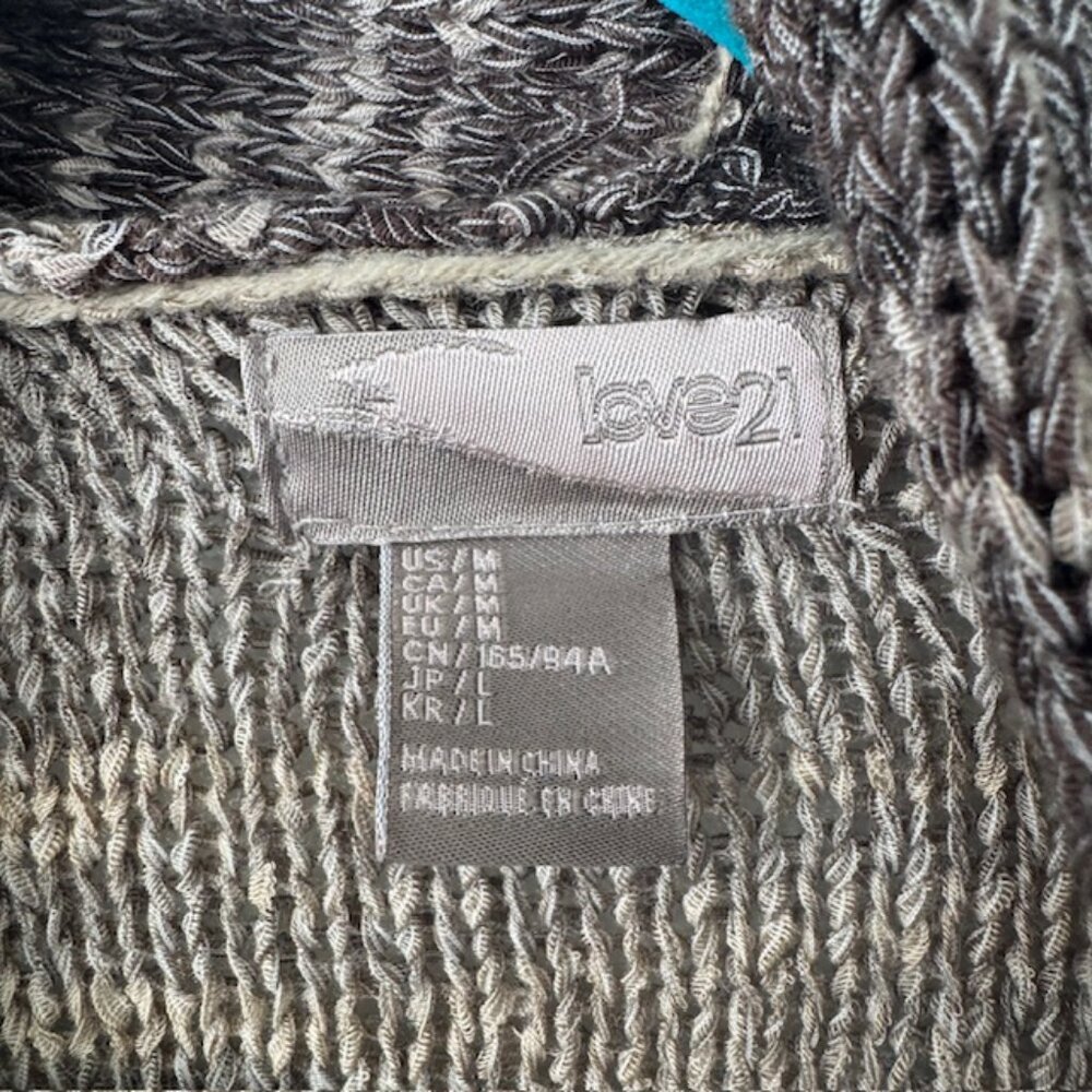 Y2K Sweater Vest Womens Medium Brown Space Dye Fringe Open Front Cardigan - Picture 6 of 7